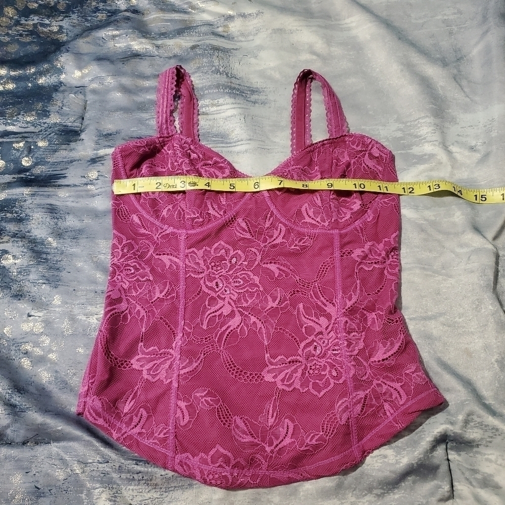 Free People Lace Fuchsia Pink Top XS - Picture 3 of 6